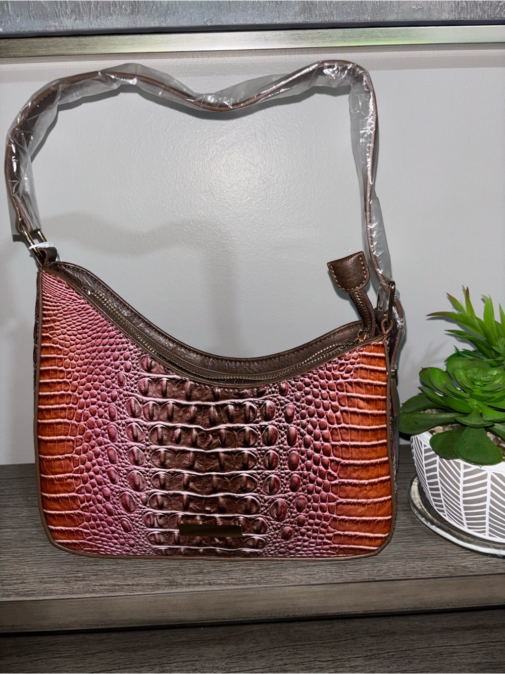 Colorful Ombre Croc Embossed Bag